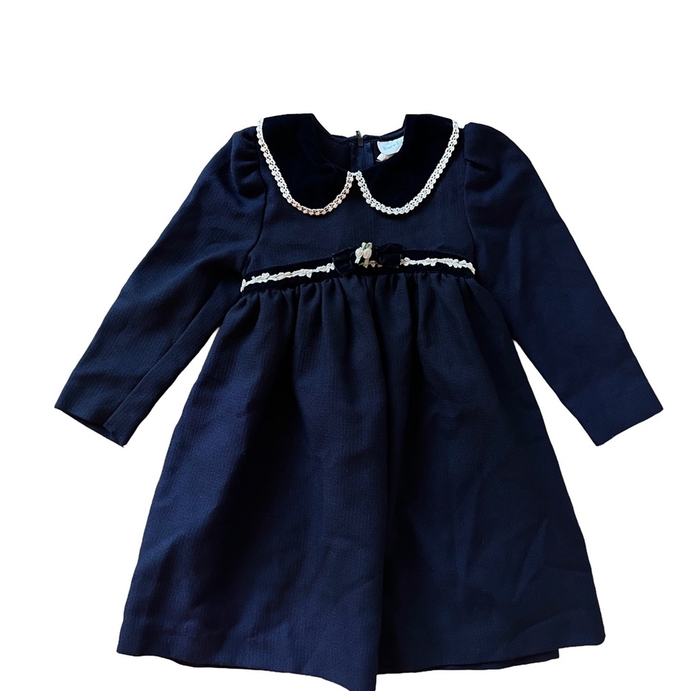 Vintage Rare Editions Navy Dress with White Accents